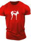 tanie Męskie koszulki casual-Męskie Podkoszulek Lato Krótki rękaw Graficzny Shadow Półgolf Codzienny Sport Nadruk Odzież Odzież Lekki Codzienny Moda Czarny / Czerwony Czerwony / Biały Czarny / Biały