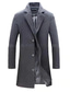 זול ג&#039;קטים ומעילים לגברים-מעיל טרנץ &#039;לגברים קלאסי עם צווארון מחורץ, מעיל חולצה אופנתי חורף, מזדמן חם, slim fit, מעיל מעיל נוח, שחור