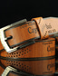 cheap Men&#039;s Belt-Men&#039;s Faux Leather Belt Frame Buckle Black White Faux Leather Fashion Vintage Retro Work Daily