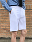 baratos shorts chino masculino-Homens Shorts Chino Bermudas Bolsos à moda Chique &amp; Moderno Casual Diário Micro-Elástica Conforto Respirável Côr Sólida Cintura Média Branco Preto Azul 27 28 29
