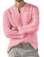baratos camisas masculinas casuais-Homens camisa de linho Camisa casual Côr Sólida Decote V Preto Branco Rosa Vermelho Azul Marinha Ao ar livre Rua Manga Longa Roupa Clássico Confortável