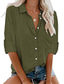 Χαμηλού Κόστους Γυναικείες Μπλούζες &amp; Πουκάμισα-γυναικεία μπλούζα πουκάμισο απλό μακρυμάνικο πουκάμισο γιακά επαγγελματική βασική κομψή κορυφή
