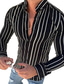 cheap Men&#039;s Casual Shirts-Men&#039;s Shirt Floral Striped Cheetah Print Collar Turndown Casual Daily Button-Down Long Sleeve Tops Cotton Casual Fashion Breathable Comfortable White Black Blue