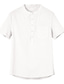 billige fritidsskjorter for menn-herre fritidsskjorte ensfarget henley street casual knappermed kortermede topper avslappet mote pustende komfortabel hvit svart grå