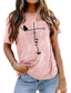 billiga T-shirt-kvinnors tro fjäril bokstav utskrift kortärmad dam t-shirt