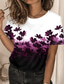 Χαμηλού Κόστους Γυναικεία T-Shirts-Γυναικεία Μπλουζάκι Υψηλής Ποιότητας 3D εκτύπωση Φλοράλ Γραφική Σχέδιο Κοντομάνικο Στρογγυλή Λαιμόκοψη Causal Αργίες Στάμπα Ρούχα Ρούχα Υψηλής Ποιότητας Βασικό Πράσινο του τριφυλλιού Μαύρο Βυσσινί