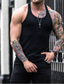cheap Gym Tank Tops-Men&#039;s Tank Top Vest Undershirt Solid Color Crew Neck Casual Daily Sleeveless Tops Cotton Lightweight Fashion Big and Tall Sports White Black Blue / Summer / Summer