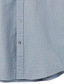 abordables camisas casuales de los hombres-Hombre Camisa casual A Rayas Cuello Vuelto Calle Casual Abotonar Manga Corta Tops Casual Moda Transpirable Cómodo Verde Trébol Gris Naranja / Verano