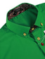 voordelige Nette overhemden-Voor heren Overhemd Smoking overhemden Print Paisley Strijkijzer Feest Straat Button-omlaag Afdrukken Lange mouw Tops Modieus Ademend Comfortabel Groen Zwart blauw / Zomer