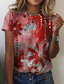 abordables Camisetas de mujer-Mujer Camiseta Design Impresión 3D Floral Graphic Diseño Manga Larga Escote Redondo Diario Festivos Estampado ropa Design Básico Verde Trébol Azul Piscina Morado