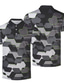 voordelige 3D-polo-Voor heren POLO Shirt T-shirt Golfshirt 3D-afdrukken camouflage Strijkijzer Casual Dagelijks Button-omlaag Afdrukken Korte mouw Tops Casual Modieus Comfortabel Sport Grijs / Zomer