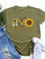 olcso Női pólók-nők béke szerelem napsütés póló vicces grafikus ing levél nyomtatott rövid ujjú aranyos ok -okozati felsők, color3, közepes