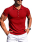 cheap Classic Polo-Men&#039;s Collar Polo Shirt Shirt Simple Formal Casual Navy Black khaki Light Grey Red Grey Solid Color Collar Street Casual Clothing Clothes Simple Formal Casual