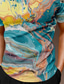 billige 3d polo-Herre POLO T-skjorte Golf skjorte 3D-utskrift Grafiske trykk Aftæpning Avslappet Daglig Glidelås Kortermet Topper Fritid Mote Bekvem Sport Regnbue