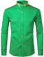 cheap Dress Shirts-Men&#039;s Tuxedo Shirts Leaves Stand Collar Party Street Embroidered Button-Down Long Sleeve Tops Fashion Breathable Comfortable Green Purple Wine Party Wedding