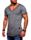cheap Men&#039;s Casual T-shirts-Men&#039;s T shirt Tee V Neck Summer Short Sleeve Solid Color V Neck Casual Daily Clothing Clothes Lightweight Casual Fashion Sea Blue White Black