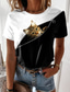 זול טישרטים לנשים-בגדי ריקוד נשים חולצה קצרה מעצב הדפסת תלת מימד חתול גראפי 3D עיצוב שרוולים קצרים צווארון עגול קזו&#039;אל דפוס בגדים בגדים מעצב בסיסי תלתן שחור סגול