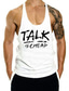 cheap Gym Tank Tops-Men&#039;s Tank Top Vest Undershirt Sleeveless Shirt Graphic Letter Crew Neck Outdoor Street Sleeveless Print Clothing Apparel Cotton Fashion Lightweight Breathable Comfortable