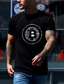 ieftine Tricouri casual pentru bărbați-Bărbați Tricou Sport Modă Ușor Vară Manșon scurt Negru Bleumarin Bitcoin Stil Nautic Casual Zilnic Îmbrăcăminte Îmbrăcăminte Bumbac Sport Modă Ușor