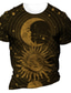 Χαμηλού Κόστους Ανδρικά 3D T-shirts-Ανδρικά Γιούνισεξ Μπλουζάκι MOON Για τον Ήλιο Γραφικά Σχέδια Στρογγυλή Ψηλή Λαιμόκοψη Καφέ Μαύρο 3D εκτύπωση ΕΞΩΤΕΡΙΚΟΥ ΧΩΡΟΥ Δρόμος Κοντομάνικο Στάμπα Ρούχα / Καλοκαίρι / Υψηλής Ποιότητας