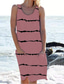 billige T-skjorter til kvinner-sommer nye kvinners hot salg løs rund hals lomme stripet ermeløs kjole er nå