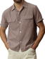 billiga fritidsskjortor för män-Herr Skjorta Solid färg Nedvikt Gata Ledigt Button-Down Kortärmad Blast Mode Andningsfunktion Bekväm Grön Blå Vit