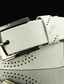 cheap Men&#039;s Belt-Men&#039;s Faux Leather Belt Frame Buckle Black White Faux Leather Fashion Vintage Retro Work Daily