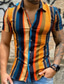 billige Skjorter med trykk for menn-Herre Hawaii skjorte Skjorte Stripet Aloha Klassisk krage Avslappet Trykt mønster Kortermet Topper Designer Bekvem Hvit Blå Gul