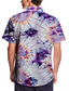 cheap Men&#039;s Printed Shirts-Men&#039;s Shirt Tie Dye Turndown Street Casual Button-Down Print Short Sleeve Tops Casual Fashion Designer Breathable Purple / Spring / Summer