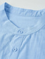 baratos camisas masculinas casuais-Camisa casual masculina de cor sólida henley street casual com botão para baixo manga curta tops moda casual respirável confortável branco preto cinza