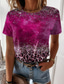 billige T-shirts til kvinde-Dame T-shirt Designer 3D-udskrivning Grafisk Leopard Design Kortærmet Rund hals Afslappet Trykt mønster Tøj Tøj Designer Basale Grøn Blå Lilla