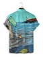 billiga Tropiska skjortor-Herr Skjorta Hawaii skjorta Tryck Grafisk Hawaiisk Aloha Design Nedvikt Ledigt Dagligen 3D-utskrift Kortärmad Blast Designer Ledigt Mode Klassisk Blå