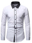 cheap Men&#039;s Dress Shirts-Men&#039;s Dress Shirt Striped Turndown Street Daily Button-Down Long Sleeve Tops Business Classic White Navy Blue / Summer