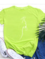 Χαμηλού Κόστους Γυναικεία T-Shirts-Γυναικεία Μπλουζάκι Υψηλής Ποιότητας Καυτή σφράγιση Γάτα Σχέδιο Γράμμα Κοντομάνικο Στρογγυλή Λαιμόκοψη Καθημερινά Στάμπα Ρούχα Ρούχα Υψηλής Ποιότητας Βασικό Πράσινο του τριφυλλιού Λευκό Μαύρο