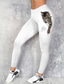 abordables Leggings-Femme Collants Leggings Imprimer Hip-Hop Athleisure Sport de détente Sortie Elastique Confort Impression 3D Chat Taille médiale 3D effet Blanche Noir S M L