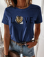 Χαμηλού Κόστους Γυναικεία T-Shirts-Γυναικεία Μπλουζάκι Υψηλής Ποιότητας Καυτή σφράγιση Γάτα Γραφική 3D Ειρήνη αγάπη Σχέδιο Κοντομάνικο Στρογγυλή Λαιμόκοψη Causal Στάμπα Ρούχα Ρούχα Υψηλής Ποιότητας Βασικό