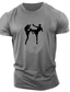 preiswerte Lässige T-Shirts für Herren-Herren T Shirt Sommer Kurzarm Graphic Shadow Rundhalsausschnitt Casual Täglich Bedruckt Kleidung Leicht Casual Modisch Schwarz / Rot Rot / Weiß Schwarzgrau