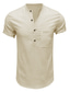 billige V-hals-herreskjorte t-shirt ærmelomme st krave tynd sommergrøn hvid sort kaki kongeblå