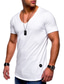 preiswerte Lässige T-Shirts für Herren-Herren T Shirt V Ausschnitt Sommer Kurzarm Volltonfarbe V Ausschnitt Casual Täglich Kleidung Leicht Casual Modisch Meeresblau Weiß Schwarz