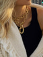お買い得  Men&#039;s Trendy Jewelry-ネックレス クロム 女性用 オリジナル 近代の パンク 多層式 幸運な クール ウェディング 円形 ネックレス 用途 結婚式 贈り物 日常 / 2個
