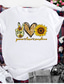 baratos T-Shirts de mulher-mulheres paz amor luz do sol camiseta camisa gráfica engraçada letra impressa manga curta bonito tops causais, cor 3, médio