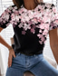 Χαμηλού Κόστους Γυναικεία T-Shirts-Γυναικεία Μπλουζάκι Υψηλής Ποιότητας 3D εκτύπωση Φλοράλ Γραφική Σχέδιο Κοντομάνικο Στρογγυλή Λαιμόκοψη Causal Αργίες Στάμπα Ρούχα Ρούχα Υψηλής Ποιότητας Βασικό Πράσινο του τριφυλλιού Θαλασσί Βυσσινί