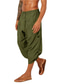 cheap Linen Pants-Men&#039;s Linen Pants Bloomers Baggy Elastic Drawstring Design Front Pocket Fashion Hip-Hop Streetwear Casual Daily Comfort Soft Solid Color Mid Waist Green Black Gray S M L