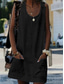 billige Tanks og camisole til kvinner-Kvinners Camisole Tank Top T-skjorte Kjole Vest Gatebruk Uformell Lomme Uten Ermer Lange Topper U-Hals Daglig Helg Svart Hvit Gul Vin Blå