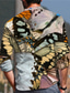 billiga Tropiska skjortor-Herr Skjorta Hawaii skjorta Tryck Grafisk Fjäril Djur Hög krage Ledigt Dagligen Button-Down Mönster Långärmad Blast Designer Ledigt Mode Bekväm Gul