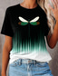 abordables Camisetas de mujer-Mujer Camiseta Design Impresión 3D Graphic Diseño Animal Manga Corta Escote Redondo Casual Estampado ropa Design Básico Verde Trébol Negro Azul Piscina