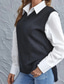 cheap Solid Colors-Women&#039;s Sweater Vest Stylish Basic Casual Pure Color V Neck Knitted Sleeveless Knit School Daily Going out Black Wine Summer Spring