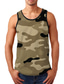 cheap Gym Tank Tops-Men&#039;s Tank Top Undershirt Lightweight Fashion Comfortable Sleeveless Black / Red Black / White Black Blue Brown Camo / Camouflage Flame Crew Neck Casual Daily Print Clothing Clothes Lightweight