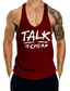 cheap Gym Tank Tops-Men&#039;s Tank Top Vest Undershirt Sleeveless Shirt Graphic Letter Crew Neck Outdoor Street Sleeveless Print Clothing Apparel Cotton Fashion Lightweight Breathable Comfortable