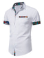 billige Skjorter med tryk til mænd-Herre Skjorte Trykt mønster Grafisk Plusstørrelser Knap ned krave Daglig Kortærmet Toppe Mode Hvid Sort